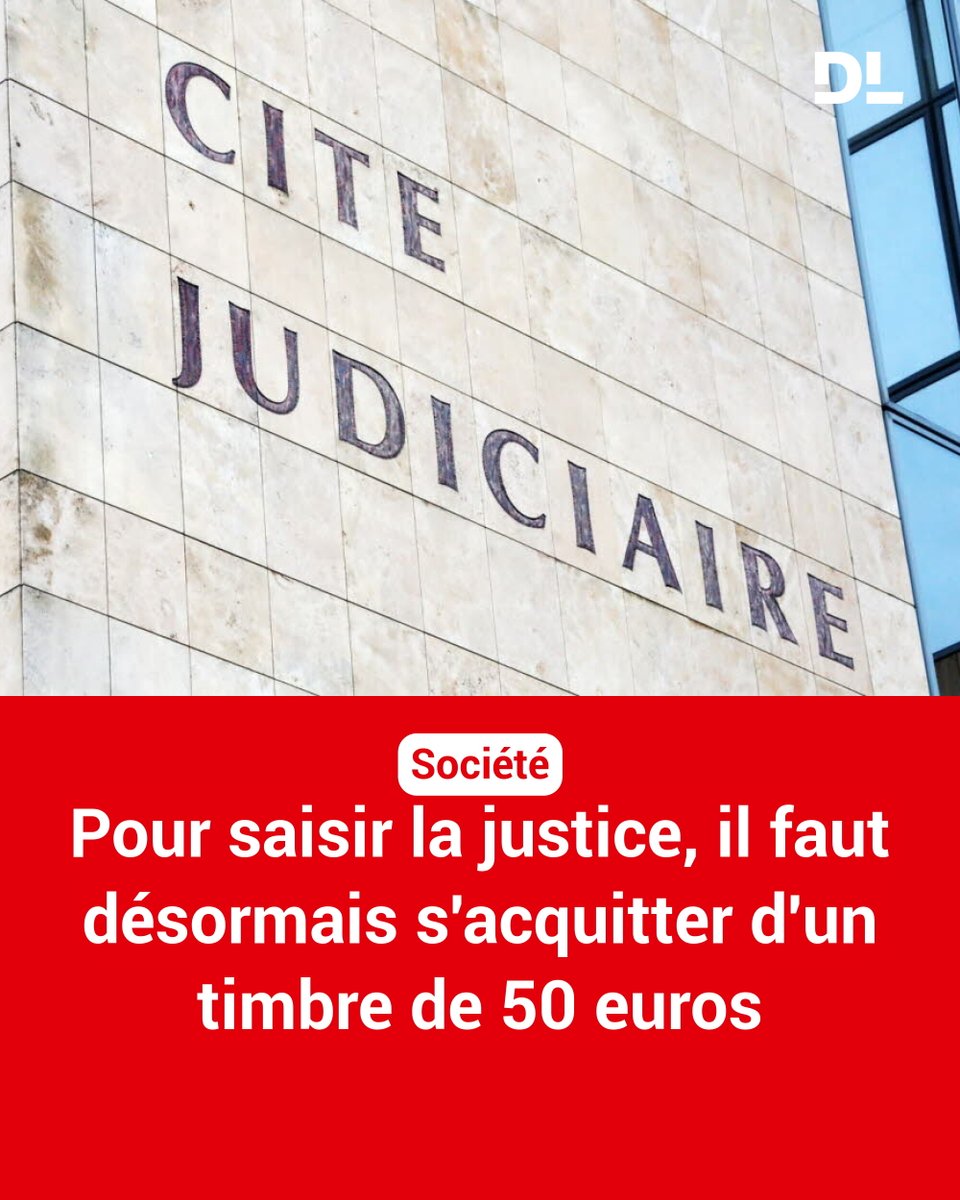 Depuis le 1er mars, un timbre de 50 euros est obligatoire pour saisir un tribunal judiciaire ou les prud'hommes en première instance.
➡️ l.ledauphine.com/miN