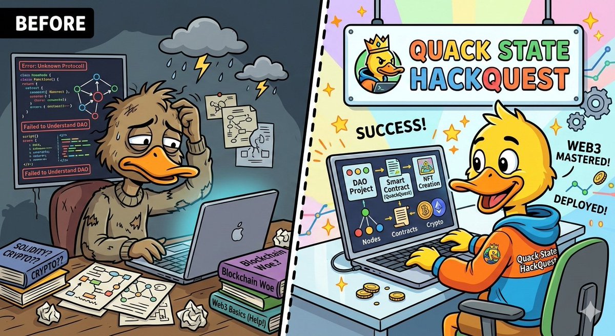 bagashyt's tweet photo. Learn to build Web3 project with Quack State HackQuest.
#HackQuest #QuackState https://t.co/J4pQZFcLQ2