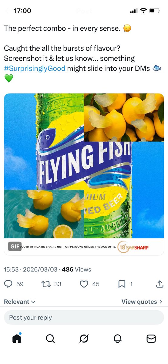 sistak2's tweet photo. @FlyingFishSA #SurprisinglyGood 🍋🐠 https://t.co/OxavtikmyJ