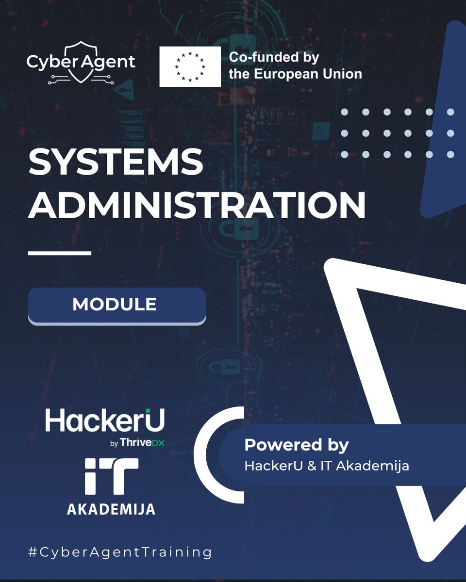 CyberAgentEU's tweet photo. 🚀Strong cybersecurity starts with strong systems administration. For more information about the module: https://t.co/RAw5cHVHGS https://t.co/60SpAQZ55R