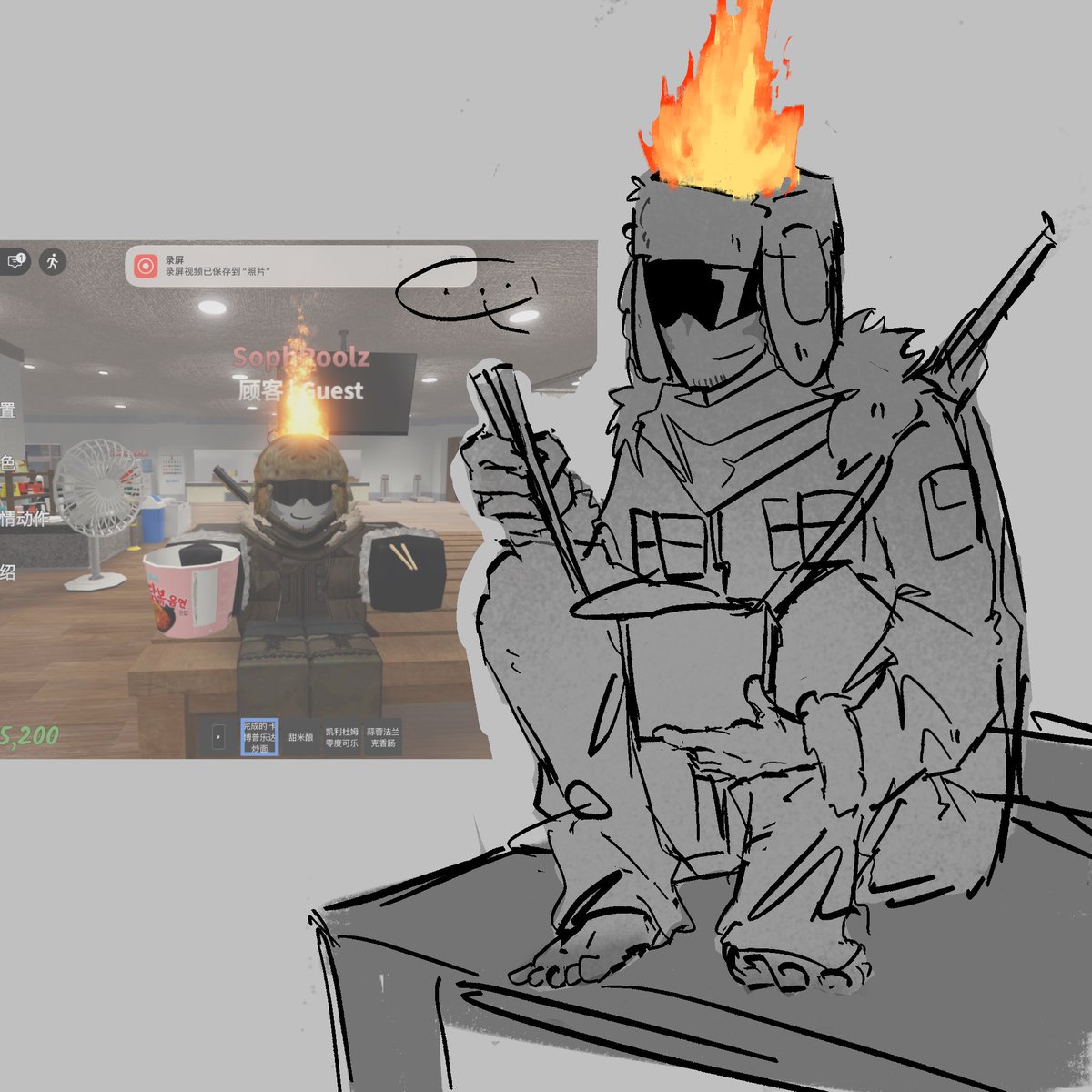 TMIN001's tweet image. I don't have many friends to play games with me, so I can only sit at the table and eat turkey noodles！（It's just my dress, it doesn't represent the character