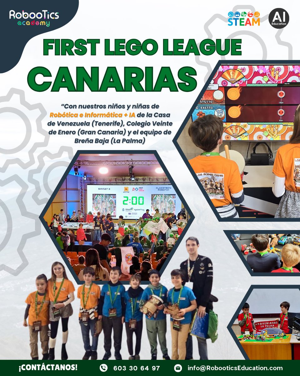 robootics_'s tweet photo. Este sábado los grupos de robótica de la Casa de Venezuela (Tenerife), CEIP Veinte de Enero (Gran Canaria), y el equipo de Breña Baja (La Palma) nos ha representado  en la FIRST LEGO League Canarias 2026 – Periodismo ULL, que se celebra en la Universidad de La Laguna 🎓🤖. https://t.co/OOQSbdGxOZ