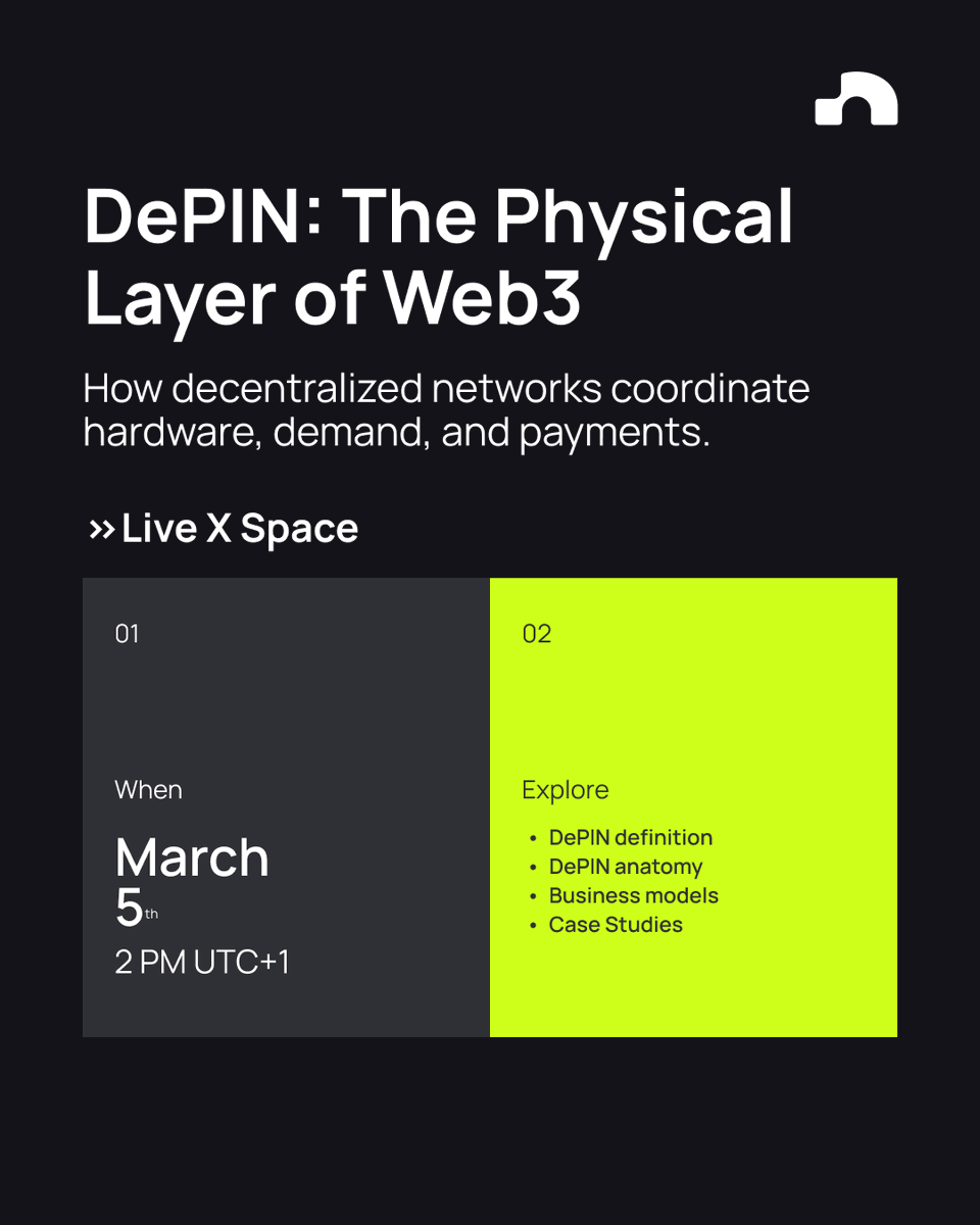 DePIN is not a token story. It is an infrastructure coordination problem.

In Episode 1 of our March series, we break down how decentralized networks align hardware, verification, and real demand. 

We discuss business models that survive beyond emissions and why verification is
