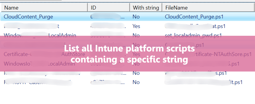 syst_and_deploy's tweet photo. 🔍 Need to find which Intune platform scripts contain a specific string?
💡 Here is script for that

#MEMPowered #MSIntune

https://t.co/1lxWnS2AWf https://t.co/NP10bxJl3u