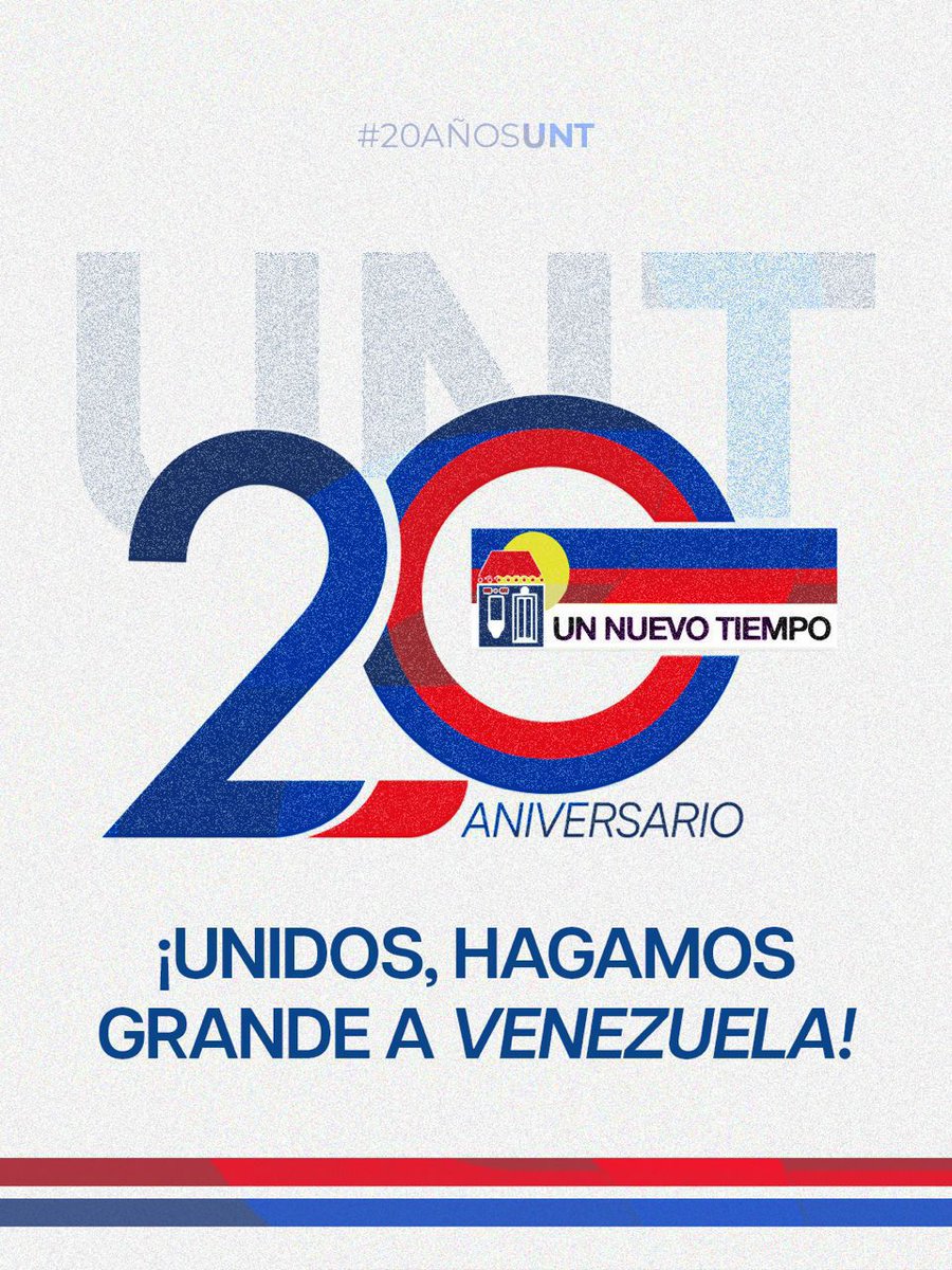 Feliz aniversario número 20 a nuestra organización @partidount. Convencido estoy de que nuestro país será libre y próspero, seguimos adelante luchando para que así sea.

#20AñosUNT