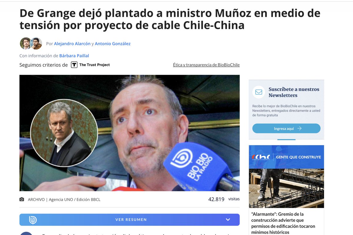 <a href="/JSeneuil/">Jean Gustave Courcelle-Seneuil</a> A esa reunión no llegó el ministro entrante (de Grange). De hecho fue tema en los medios, porque Muñoz hasta viajó de vuelta a Santiago para esa reunión, y el ministro de Grange no asistió (priorizando una actividad con la OPE), en donde se hablaría el tema en persona. Saludos.