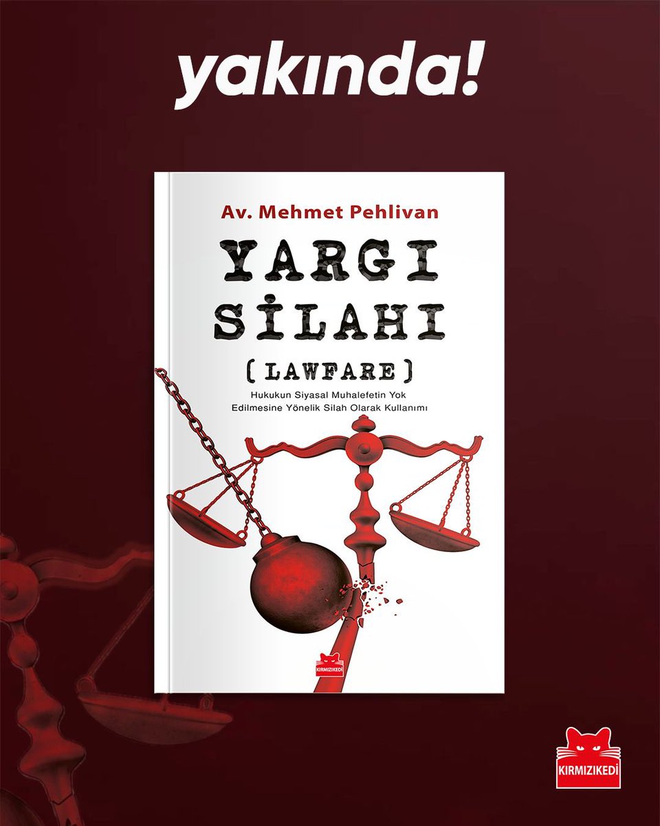 krmzkedikitap's tweet photo. Hukuk, adaletin teminatı mı yoksa siyasetin en etkili silahı mı?

Av. Mehmet Pehlivan’ın kaleme aldığı “Yargı Silahı” yakında raflarda! https://t.co/Ewluo8u9Nk