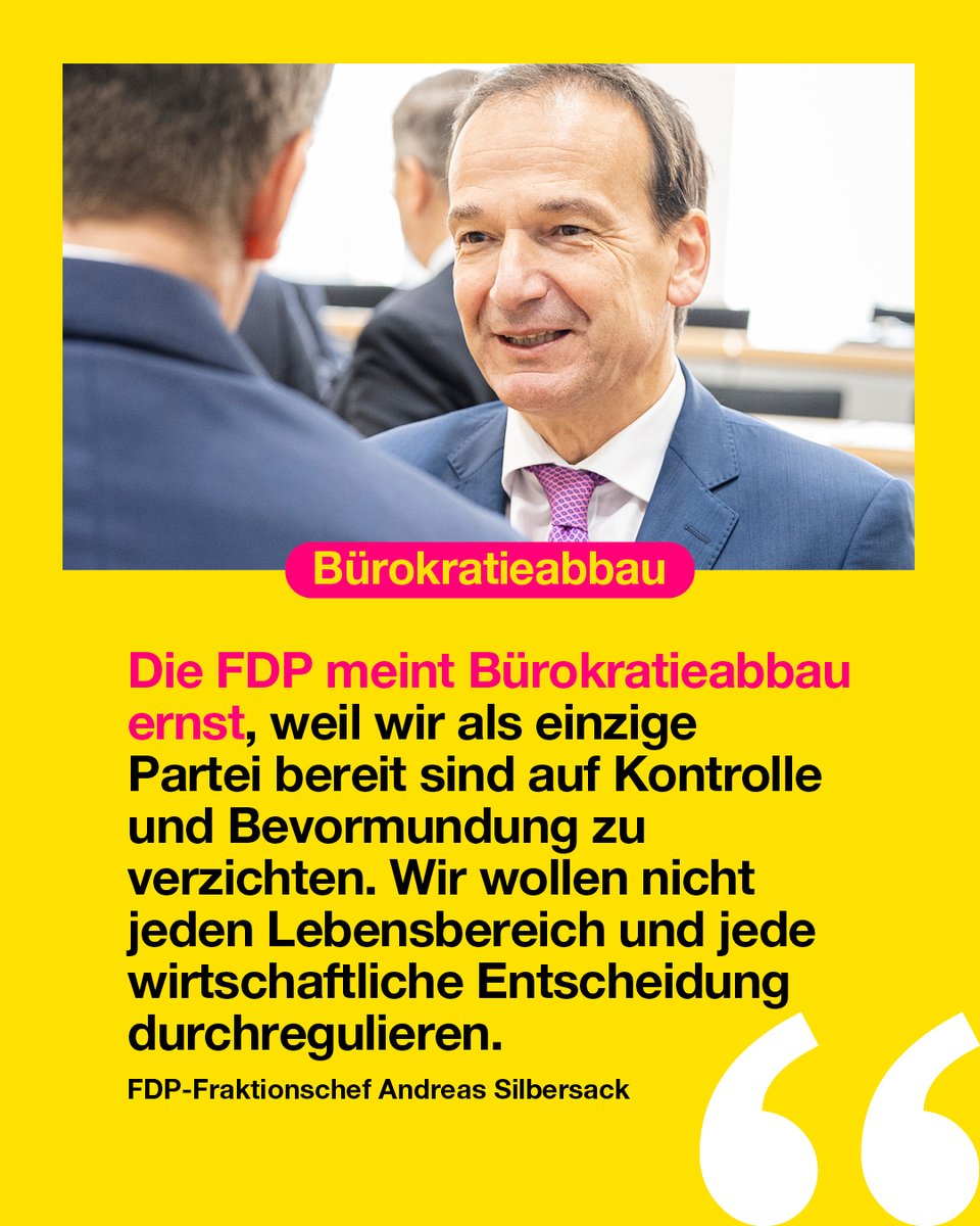 fdpfraktionlsa's tweet image. In Landtagsdebatte zum Bürokratieabbau macht #FDP-Fraktionschef @AndreasSilbers1 deutlich: 
💬 "Die FDP meint Bürokratieabbau ernst, weil wir als einzige Partei bereit sind, auf Kontrolle und Bevormundung zu verzichten." #sachsenanhalt
