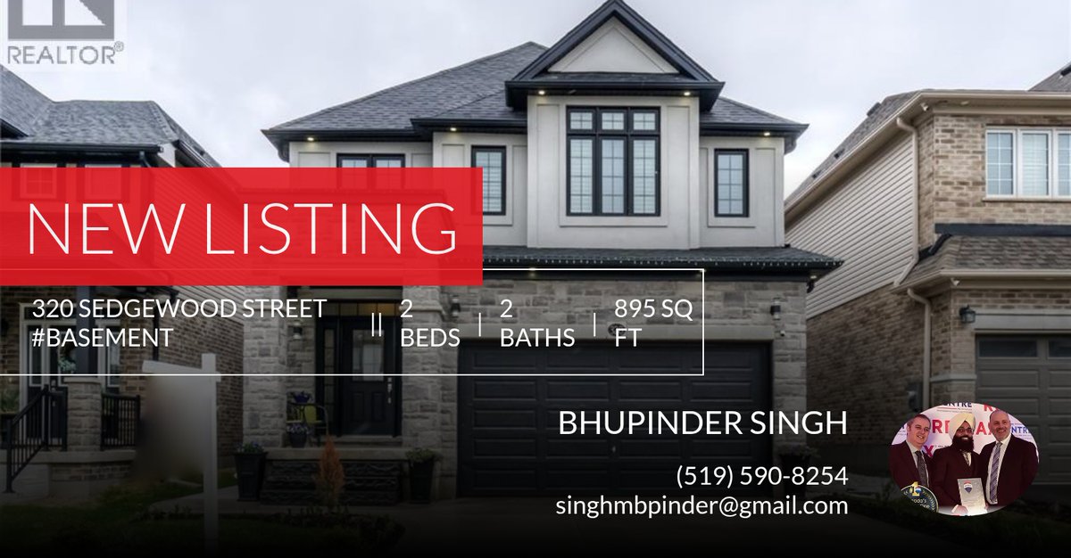 Singh_Bpinder's tweet photo. 📍 New Listing 📍 Take a look at this fantastic new property that just hit the market located at 320 Sedgewood Street #basement in Kitchener. Reach out here or at (519) 590-8254 for more information https://t.co/XFw09G5QCL https://t.co/y7kMB03OeV