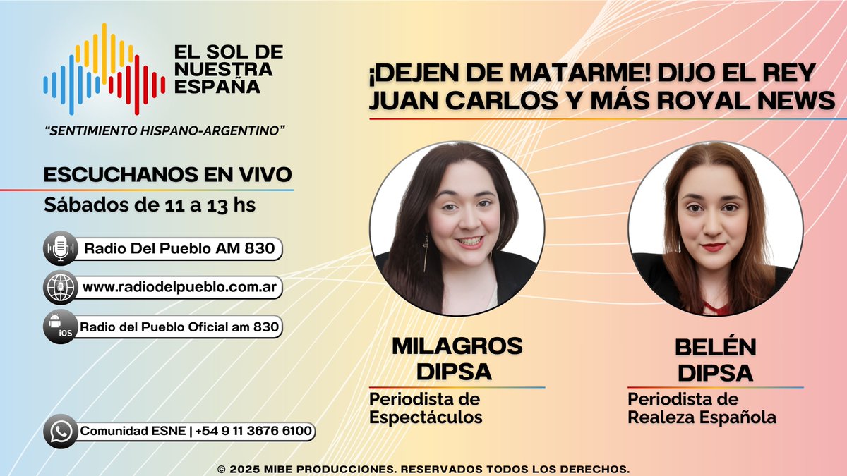 somosesne's tweet photo. ¡DEJEN DE MATARME! DIJO EL REY JUAN CARLOS Y MÁS ROYAL NEWS #SomosESNE @BelenDipsa 

🔴 Escucha la nota completa 👉  https://t.co/kf7dVIpxRG https://t.co/btS3x2YAbI