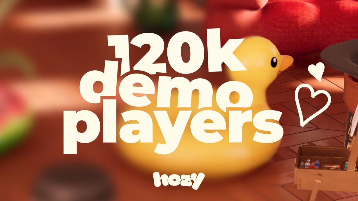 HozyGame's tweet image. We are so incredibly humbled and grateful to each and every one of 120.000 players who played the Hozy Demo during #SteamNextFest! Together, we made it into the Top 10 most-played demos of the entire festival! ✨💗 The demo is still available, so please share your creations with