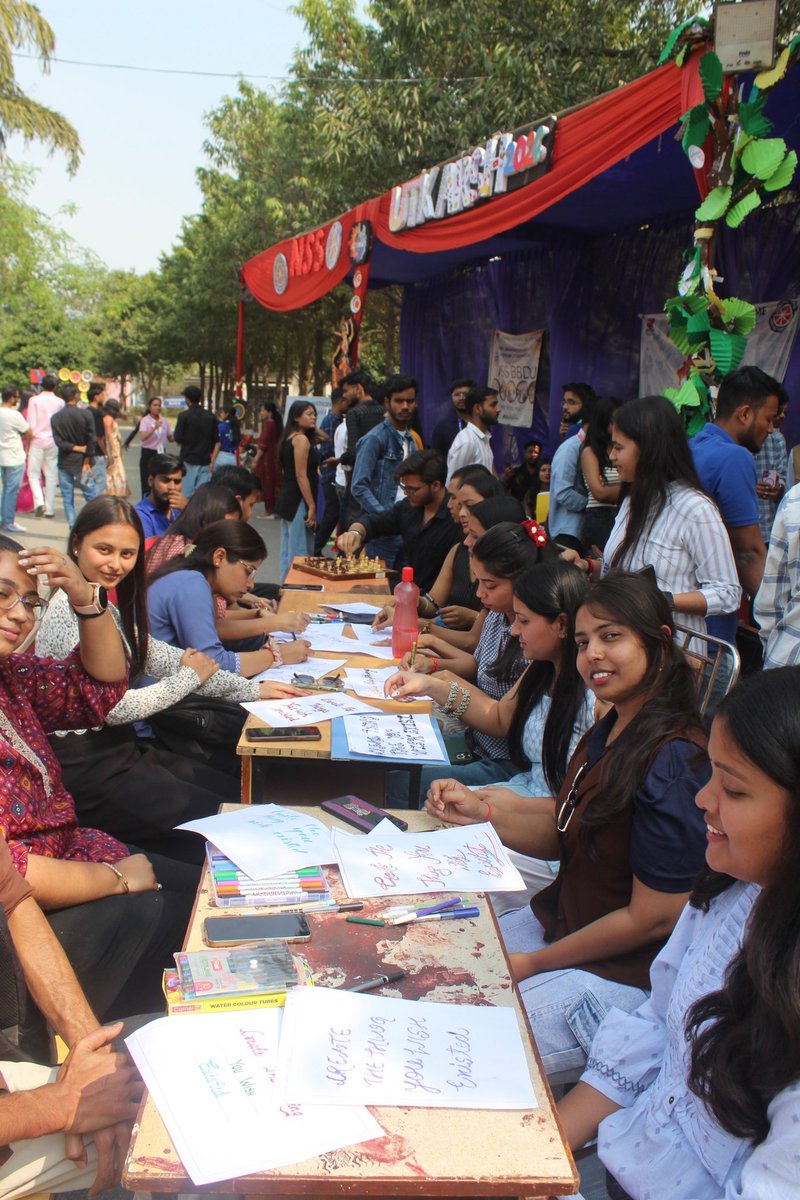 nss_bbdu's tweet photo. Day 3 at UTKARSH 2026 was filled with creativity and strategy at the NSS stall! A thrilling chess competition and a beautiful cursive writing contest kept students engaged, while visitors explored and enjoyed the vibrant activities. 

#nss #nssbbdu #nssrdlucknow #nssuttarpradesh https://t.co/5BeqUAEHp1