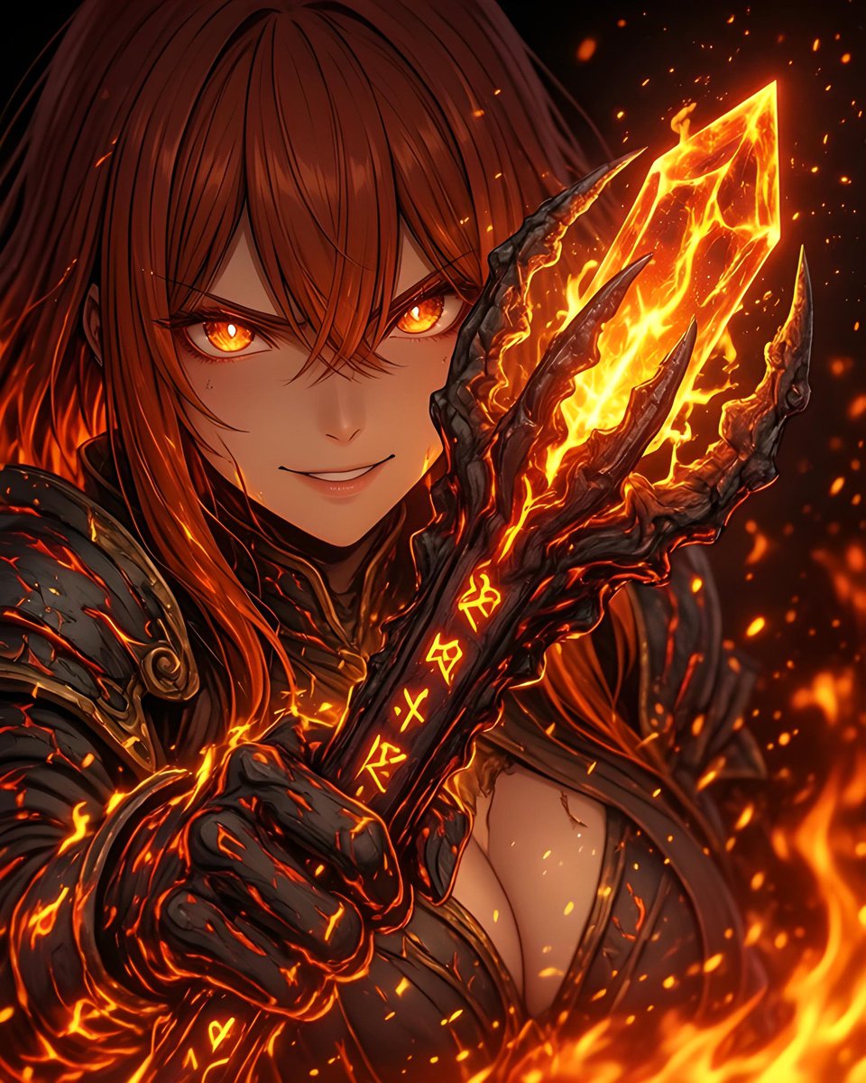 PcGomess_AIart's tweet photo. She wears the fire. 🔥⚔️

#AIArt #AnimeArt #FantasyAnime #FireWarrior #AIGeneratedArt https://t.co/HWuN9u6lJV