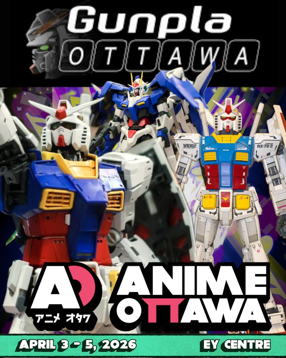 AnimeOttawa's tweet image. 💥 New Attraction! Gunpla is BACK in our Entertainment Hall with the Anime Ottawa Plamo Competition presented by Gunpla Ottawa!

More info: animeottawa.com/attractions/gu…

#animeottawa #gunpla