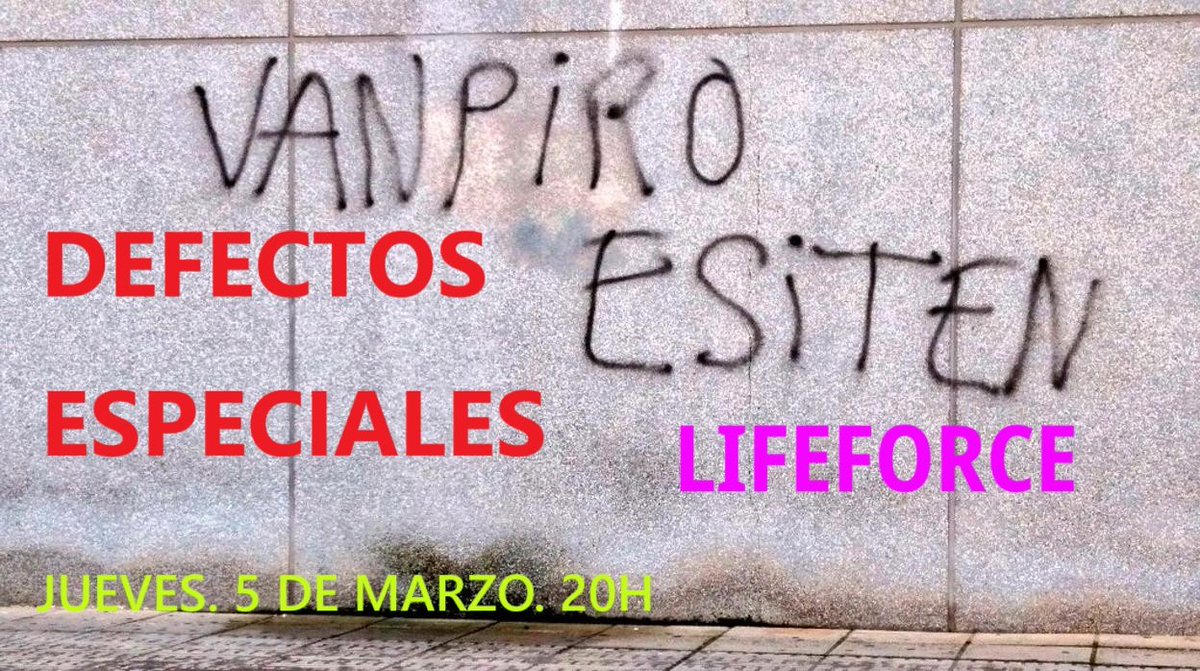 Florthep's tweet photo. Este jueves 5 de marzo a las 20h! #ciineforum #DefectosEspeciales hablaremos de Lifeforce! Vampiresas psicosexuales y apocalipsis locales y mucha locura salida de la mente de Tobe Hooper y Dan O'Bannon! https://t.co/dmWtVT4nWY