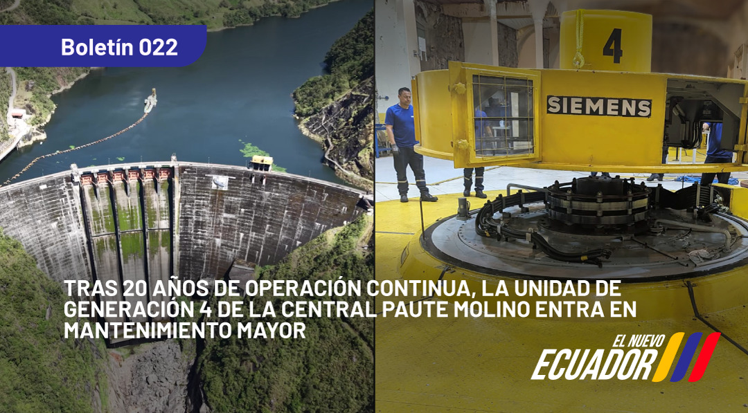 📌📰[BOLETÍN DE PRENSA]

La CELEC EP inicia mantenimiento mayor en la Unidad de Generación 4 de la Central Hidroeléctrica Molino.

🔸Lee la noticia completa en:↩️
acortar.link/niS9I1

#ElNuevoEcuador