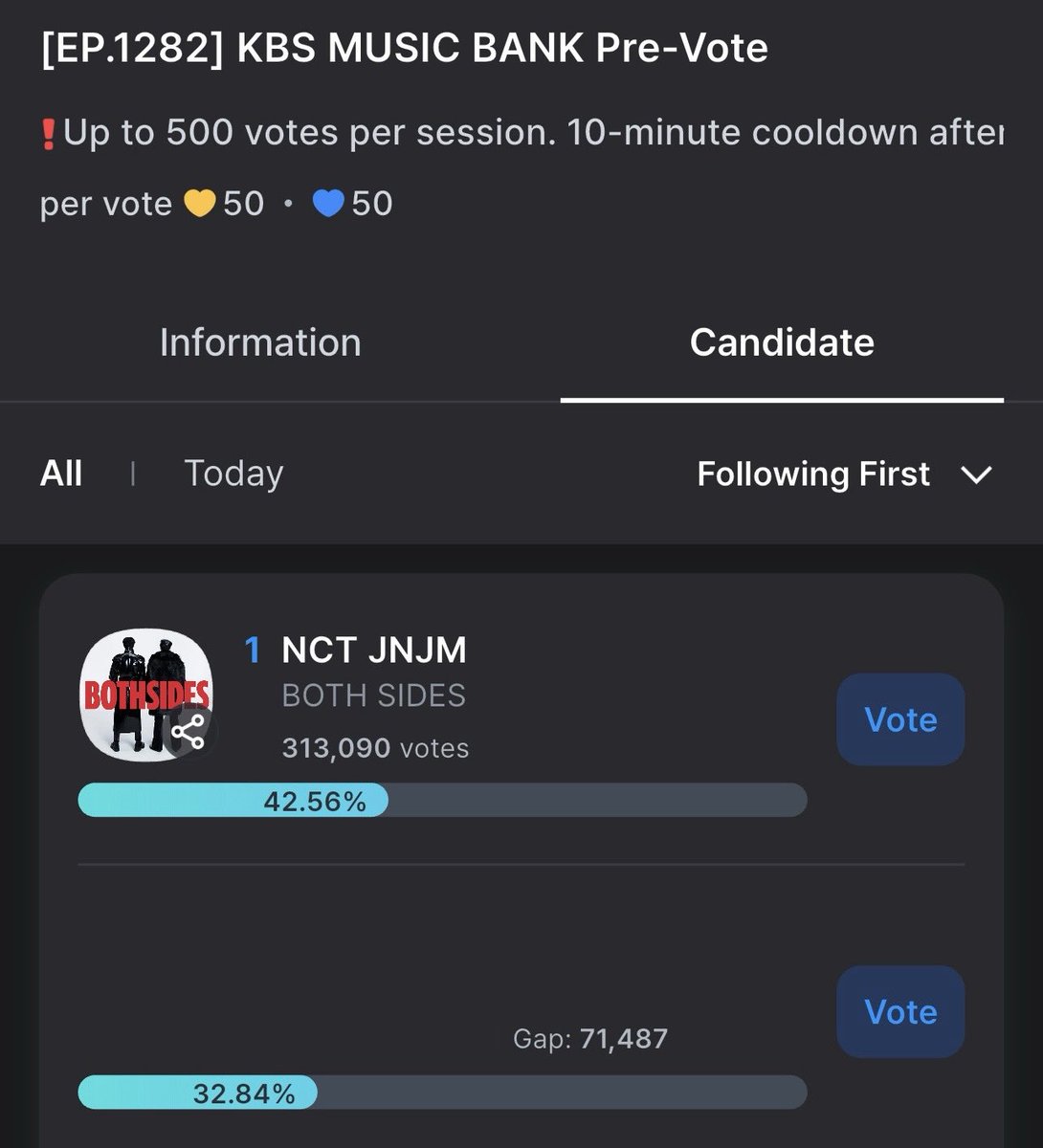 ฝากโหวต pre-vote music bank ต่อหน่อยน้า

‼️ ปิดโหวตพรุ่งนี้ 9 โมงเช้า ‼️

🔥 ต้องการแก้ป 90% 🔥
🔥 ต้องการแก้ป 90% 🔥
🔥 ต้องการแก้ป 90% 🔥
🔥 ต้องการแก้ป 90% 🔥

ยิ่งแก้ปห่าง โอกาสได้ถ้วยจะสูงขึ้น ต่อจะให้เราชนะโหวตด้วยแก้ปแค่นี้ คะแนนที่ได้ไม่ต่างกันเลย

#โหวตเพื่อเจโน่แจมิน