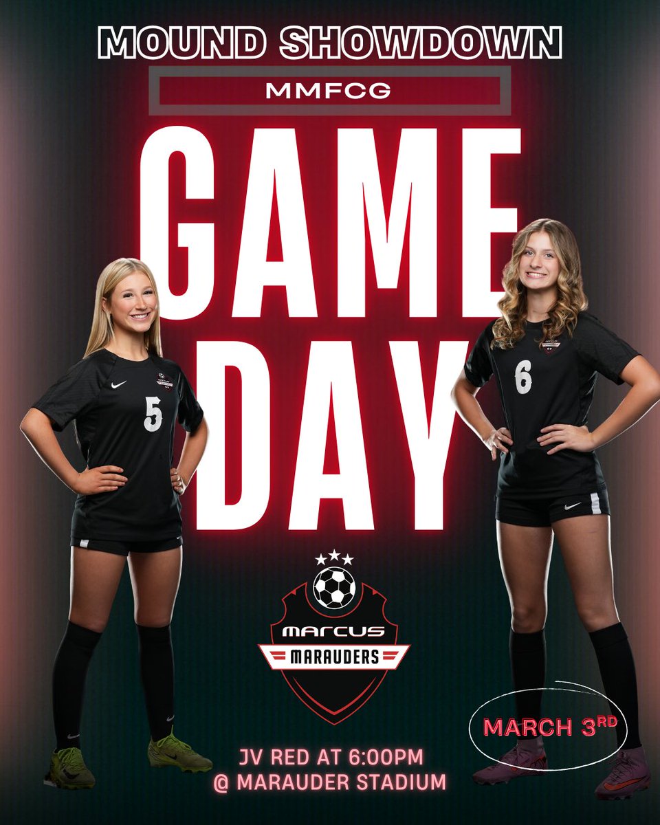 Marcus_MMFCG's tweet photo. IT’S TIME FOR MOUND SHOWDOWN!!

Come out to Marauder Stadium as your MMFCG teams take on Flower Mound!! See you all there!!⚽️💪🏼❤️ #wearthetarget https://t.co/pPlEj5gUem