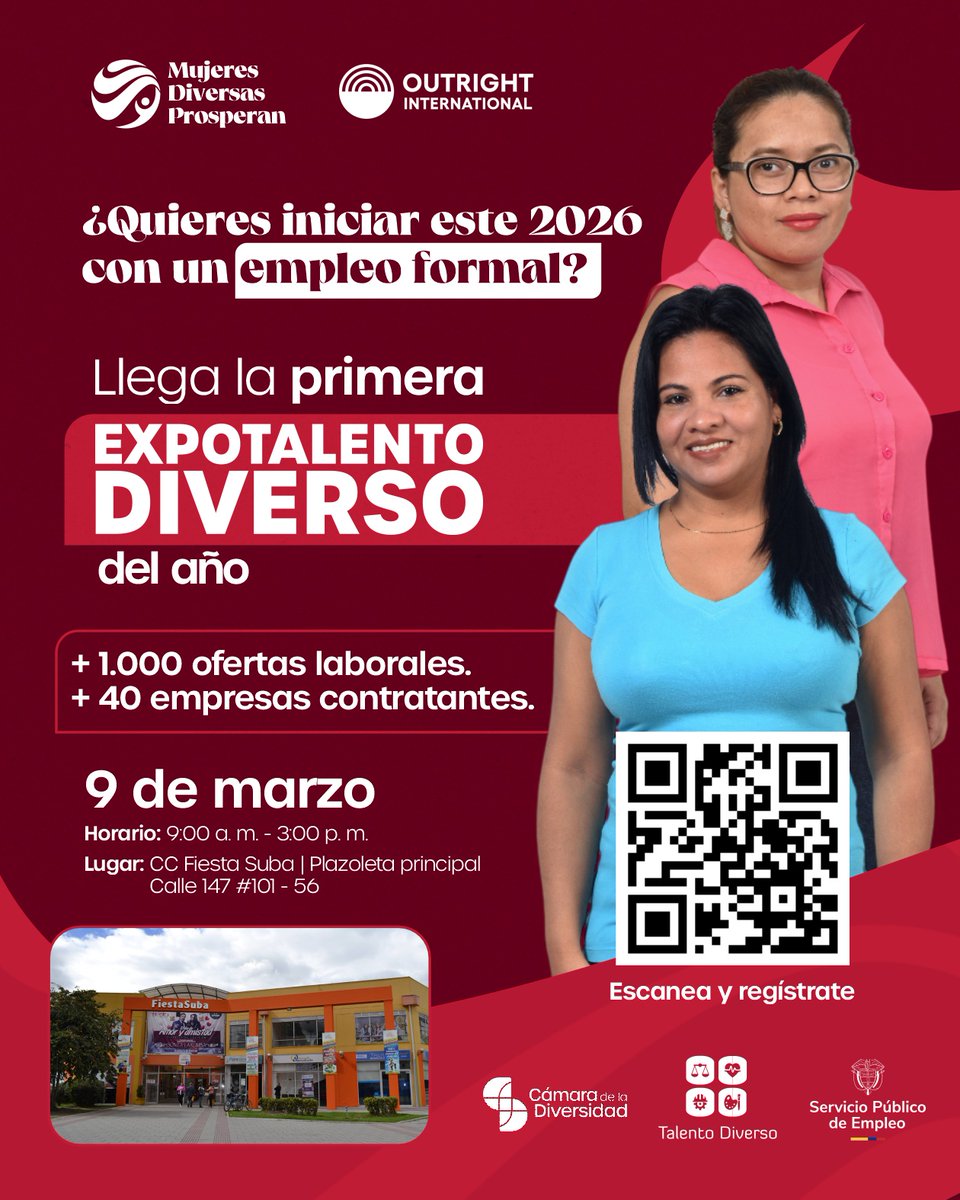 CamDiversidad's tweet photo. ✨ Este año puede empezar distinto.
La Feria Laboral Expotalento Diverso llega para conectar personas con empresas que creen en la inclusión y la equidad.
🔗 Regístrate AQUÍ 👉 https://t.co/AIPmsTWV5c
#FeriaLaboral #Empleo #EmpleoSiHay #EmpleoInclusivo #Talento https://t.co/KAU1vxIt5A