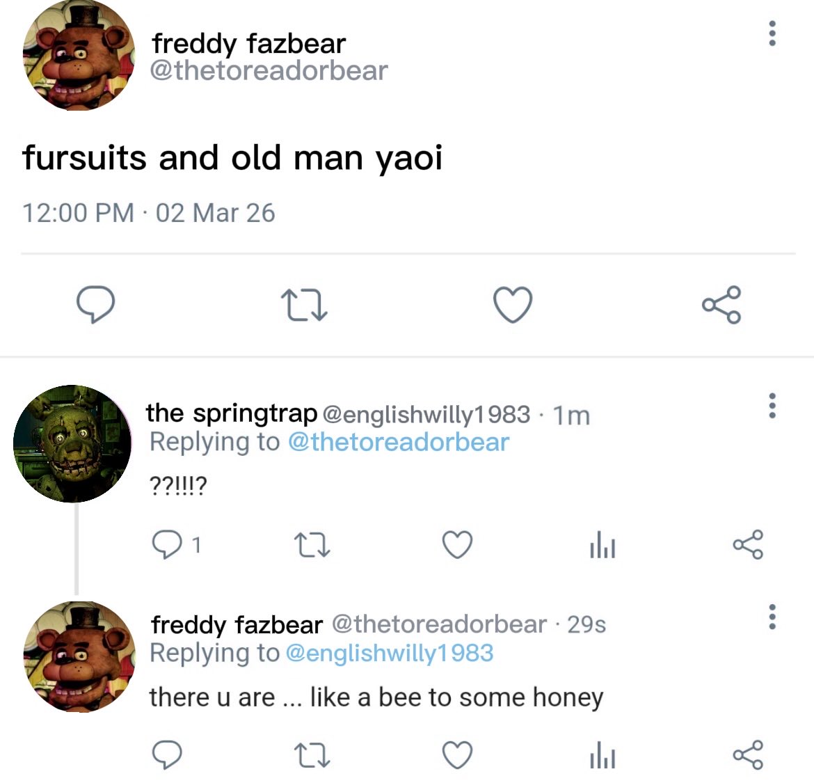 Freddy Fazbear (@thetoreadorbear) on Twitter photo 