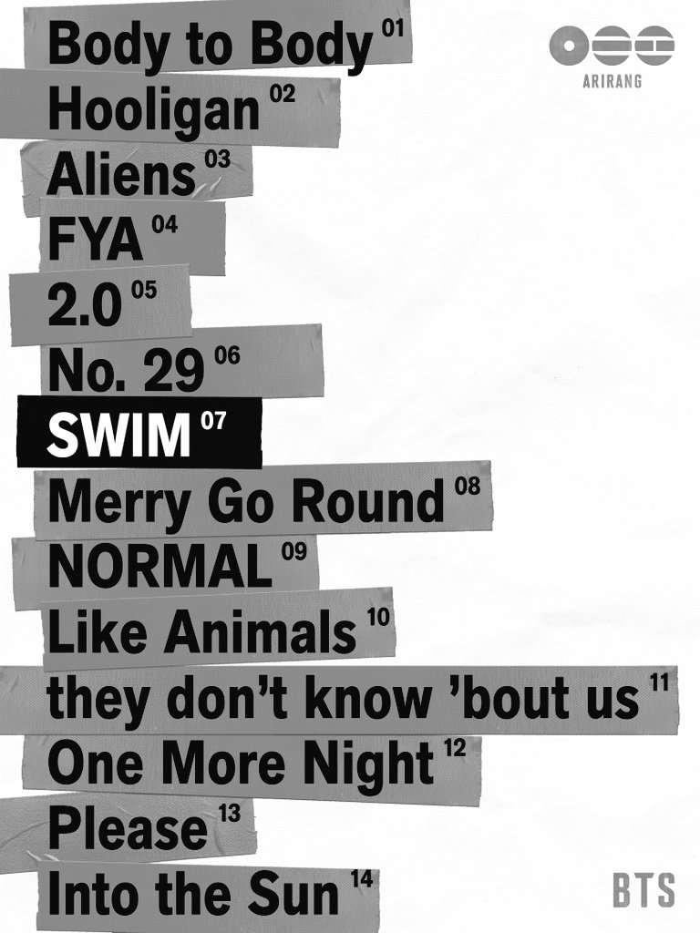 ARIRANG Tracklist; 07> SWIM.