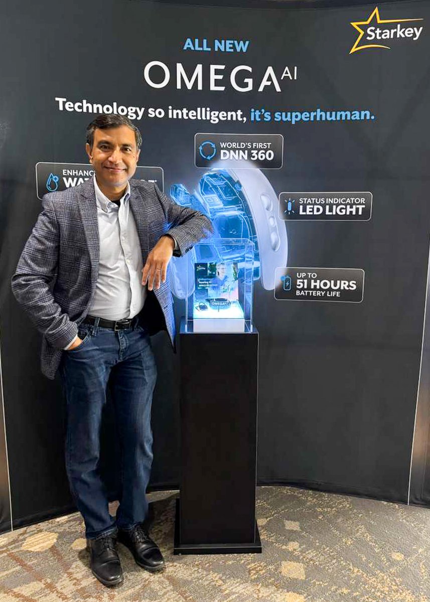 AchinBhowmik's tweet photo. Today is #WorldHearingDay, and I'm proud of how far hearing technology has evolved with the advancement of #AI in devices.

Hearing aids like #OmegaAI are the next evolution of hearing technology that enhance performance, support health monitoring and provide superhuman hearing. https://t.co/dZNX7RNlFg