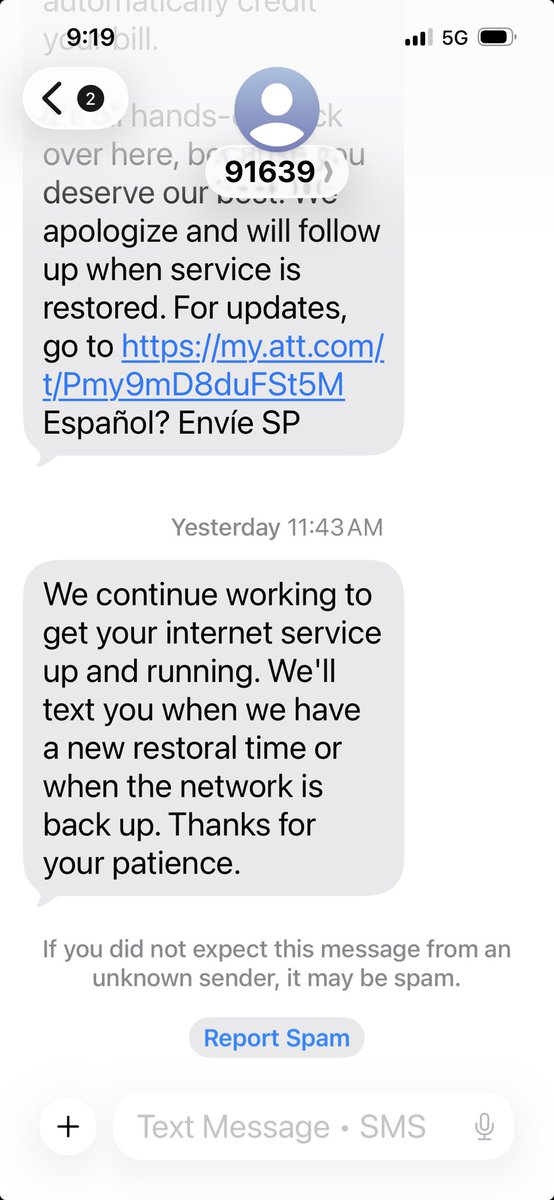 MarkwHagen's tweet photo. Seriously ⁦⁦@ATT⁩ ?? 22 hrs and no update as promised? ⁦@TMobile⁩ or ⁦@GetSpectrum⁩ looking like a great alternative 😡 https://t.co/MLvMlC2i6Q