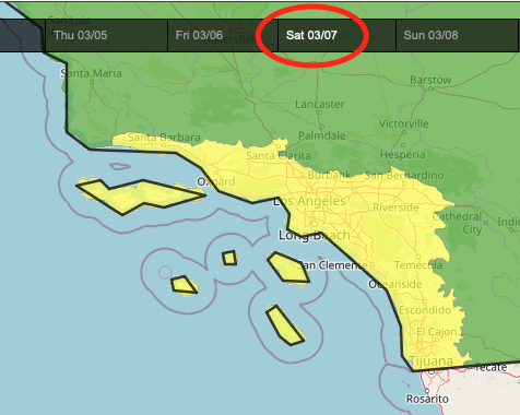 S Ops🔥:  A moderate to strong Santa Ana wind event is looking likely this weekend, strongest on Saturday. Northeast to east winds of "20 to 40 mph with gusts to 60 mph" will likely surface across the mountains and below the canyons and passes of Southern California.  #cawx