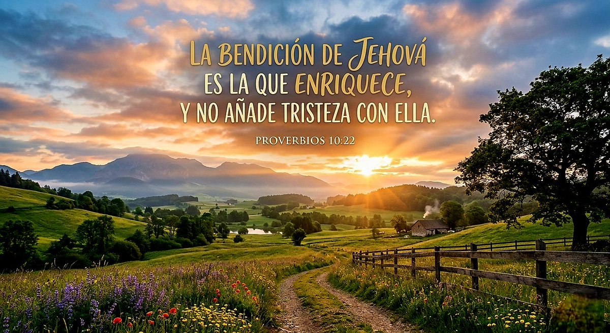 "La bendición de Jehová es la que enriquece, y no añade tristeza con ella." — Proverbios 10:22 
A veces nos agotamos buscando el éxito por nuestra cuenta, pero la verdadera plenitud viene de arriba. Es una prosperidad que trae paz, no ansiedad.