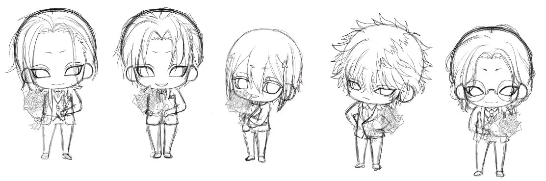 花チビ祝装の下書き～
やっと下書き終わったー! 