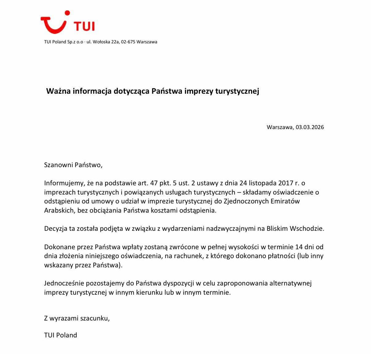 DorotaGth's tweet image. Dla zainteresowanych: #TUI odwołuje wyjazdy do Dubaju, również te kwietniowe.

Czytać komunikaty i nie szwendać się niepotrzebnie.

#Dubai