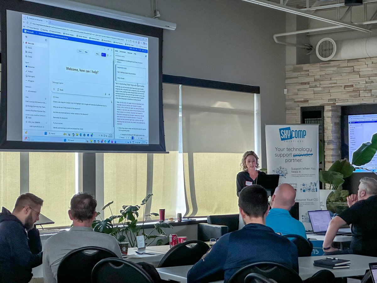 skycompIT's tweet photo. Last Thursday, we hosted one of our biggest events of the year — our Prompt-a-thon, in partnership with #Lenovo and #Microsoft
It was a full day packed with valuable insights on AI-ready devices, security in the age of AI, and a hands-on workshop focused on #Copilot. 
#AI https://t.co/JjZGHy3CRi