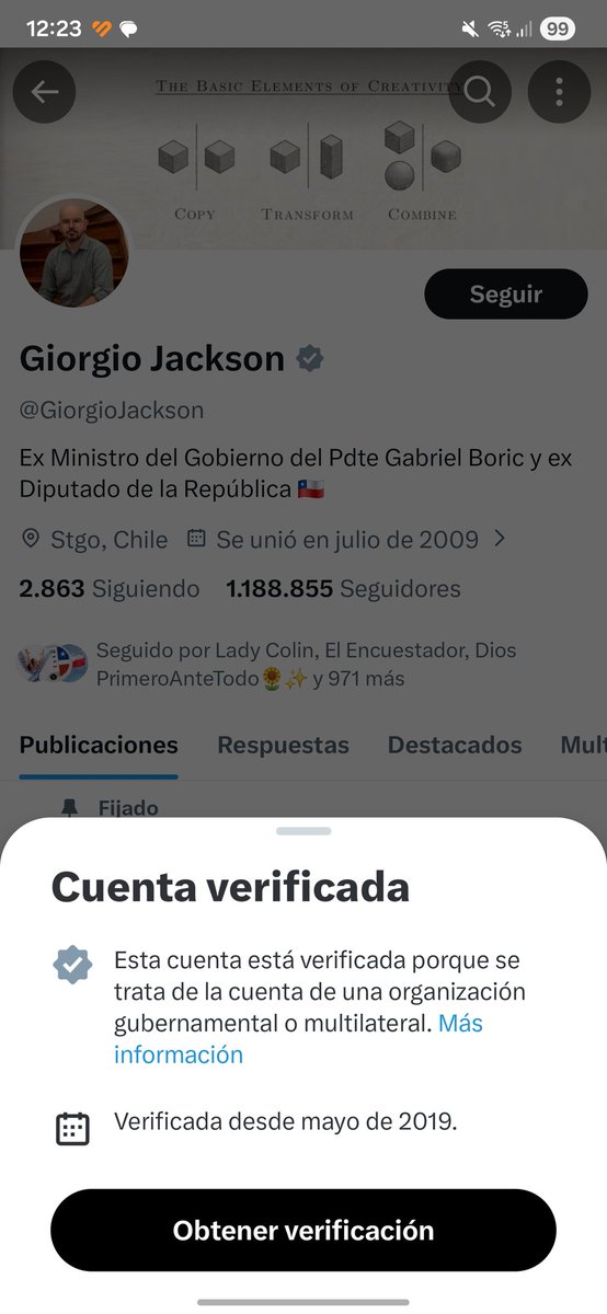 <a href="/elonmusk/">Elon Musk</a> quítele el estado de verificación gubernamental ,el ya no esta en el gobierno. Es un delincuente que salió arrancando de chile tras una mala gestión.