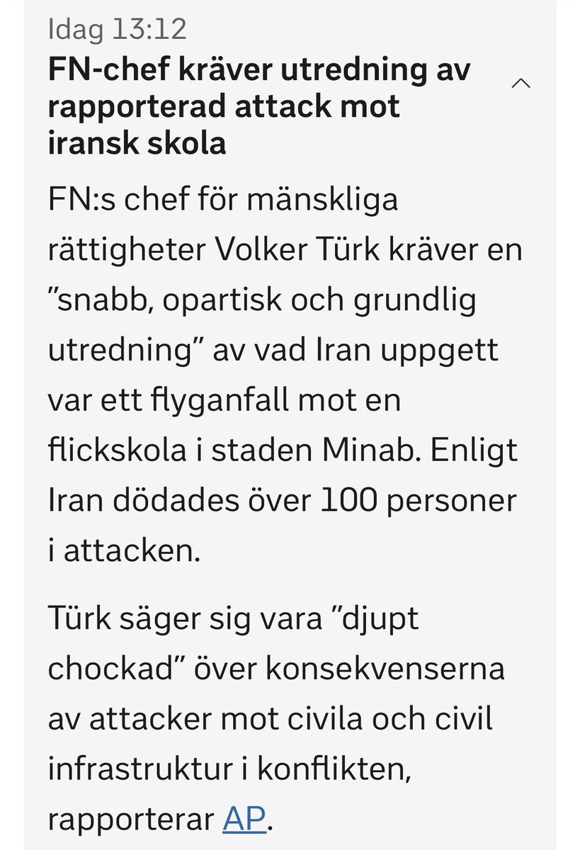 Liknande, och då helt säkra, rapporter om ryska angrepp mot skolor, sjukhus o civila mål kommer varje vecka från Ukraina. Och har gjort det i fyra år (!) utan att FN brytt sig. Vad har vi FN till?