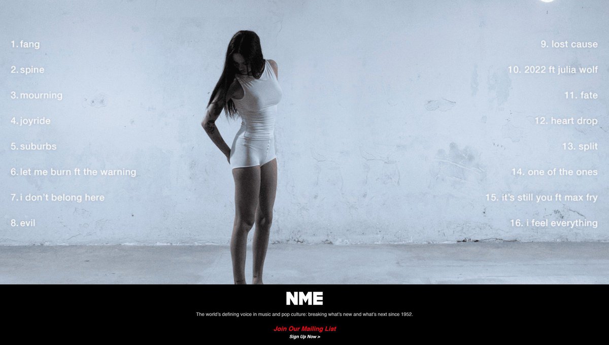 © #NMEMagazineRP › 𝖬𝗎𝗌𝗂𝖼 𝖭𝖾𝗐𝗌
The alt-pop singer Francesca Bradbury (<a href="/cathedravein/">Francesca,</a>) tackles obsession, grief, rage, shame, and on #IFE. #FranNation