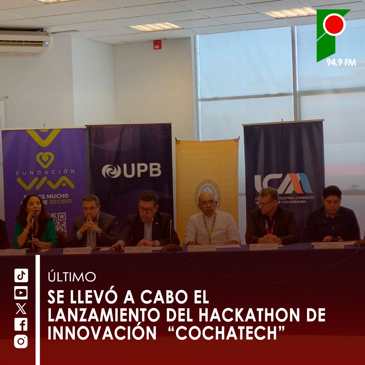radiofidescb's tweet photo. 🔴#GrupoFides | #FidesCochabamba El día de hoy, se llevó a cabo el lanzamiento del Hackathon de Innovación "COCHATECH".
#noticias #noticiasfides #Bolivia https://t.co/q4bHCBHRxe