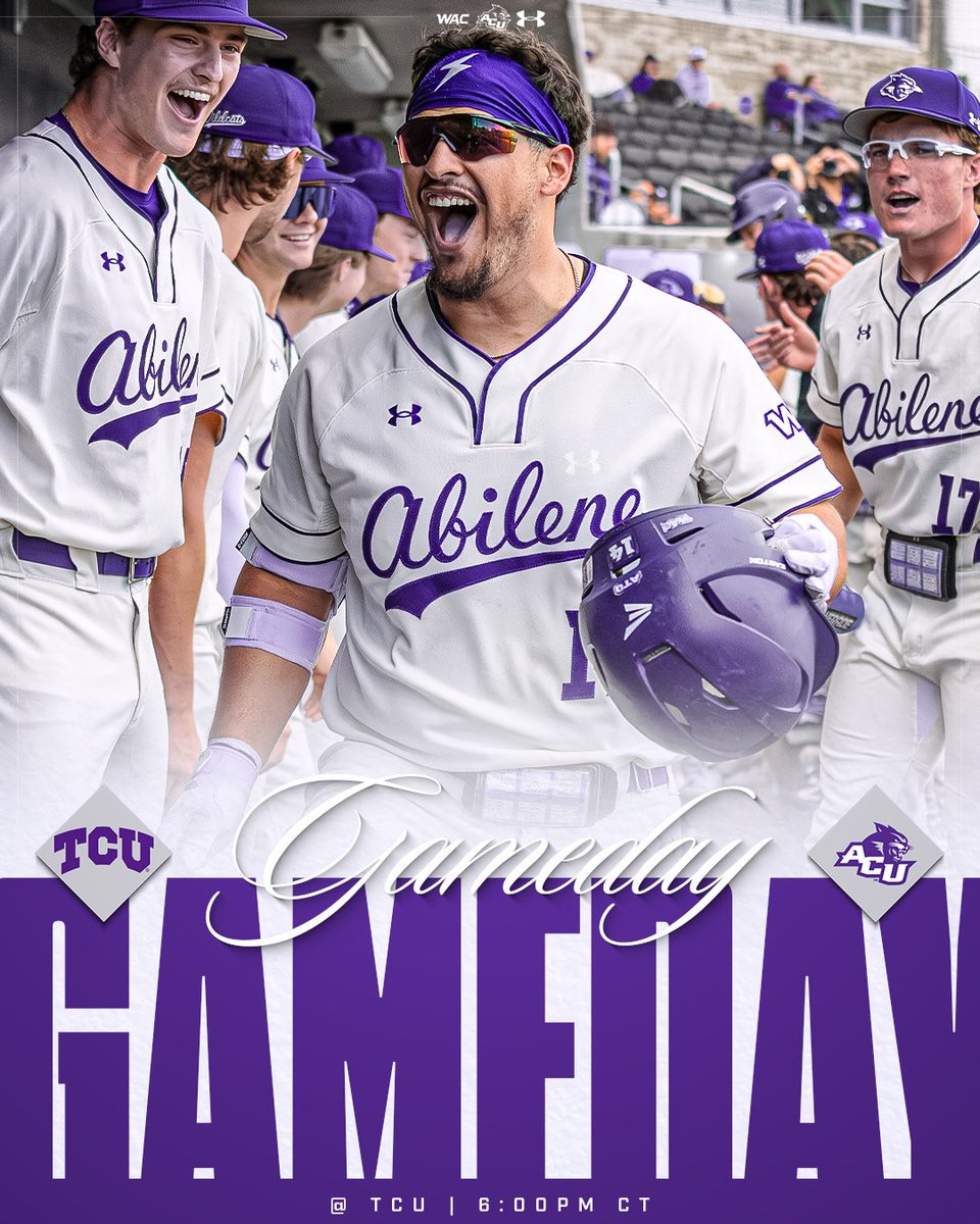 ACU_Baseball's tweet photo. 𝐇𝐞𝐚𝐝𝐢𝐧’ 𝐭𝐨 𝐅𝐨𝐫𝐭 𝐖𝐨𝐫𝐭𝐡

🆚: TCU
⏰: 6 PM CT
📍: Fort Worth, TX
📺: ESPN+

#ATO | #GoWildcats https://t.co/BHImINb3b8