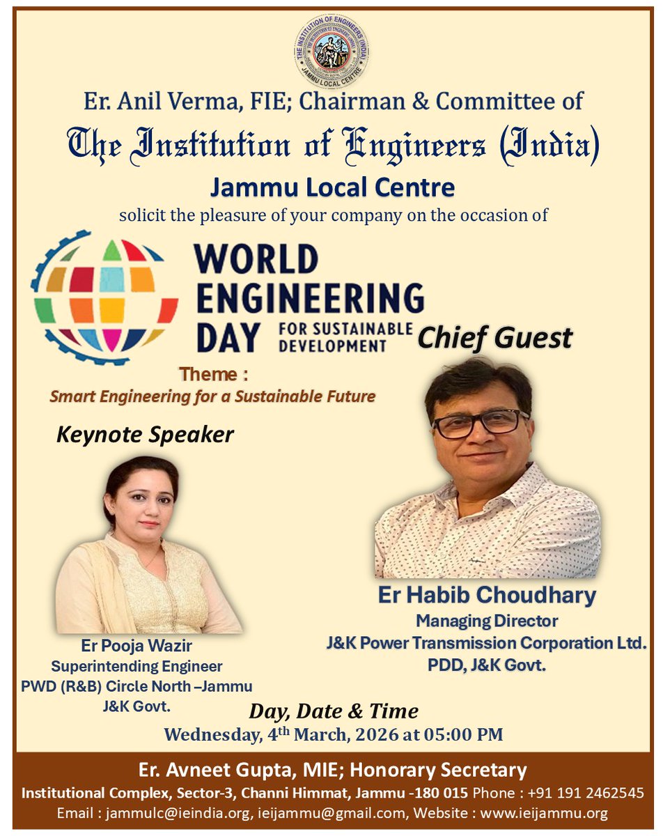 The Institution of Engineers (India), Jammu Centre tweet media