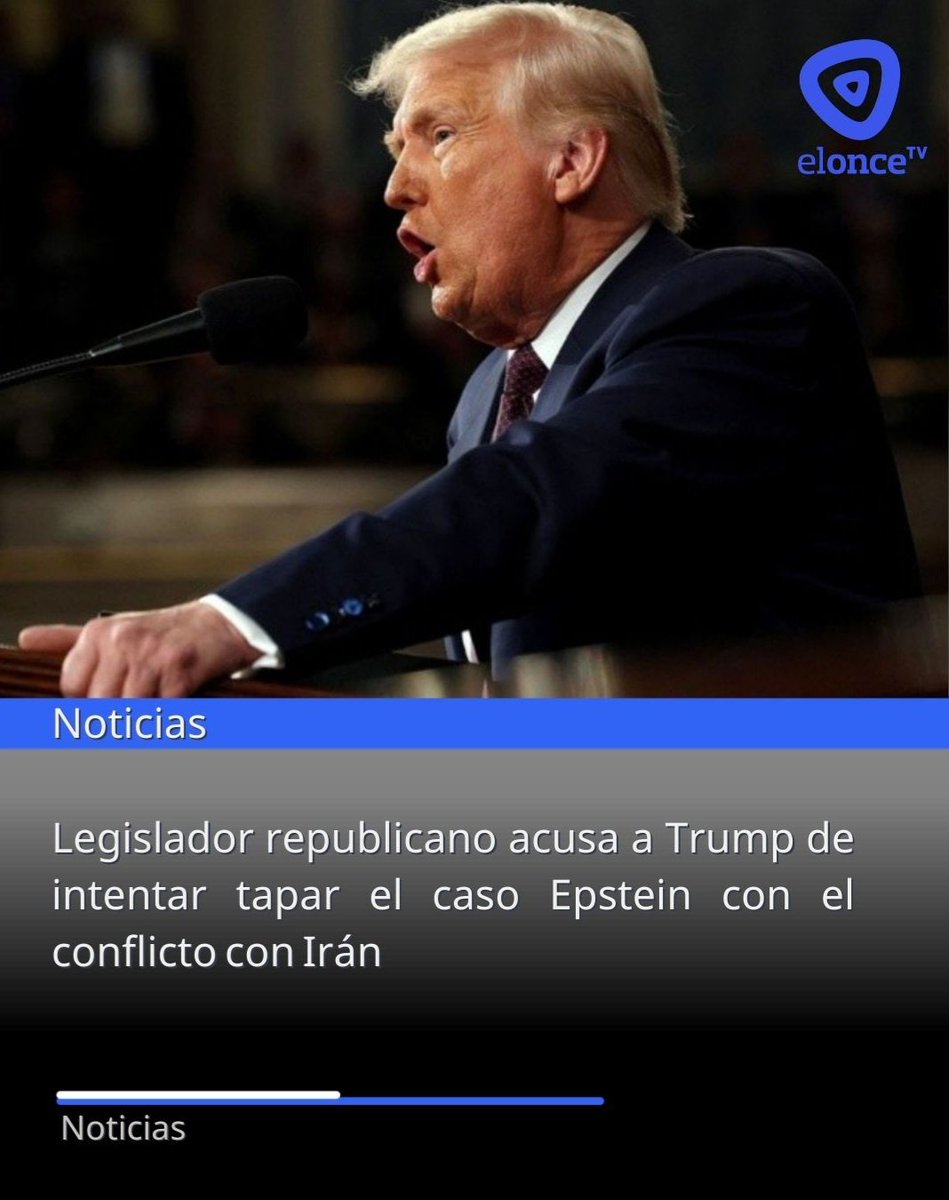 El republicano Thomas Massie acusó a Donald Trump de intentar desviar la atención del escándalo por los archivos de Jeffrey Epstein en medio del conflicto con Irán.