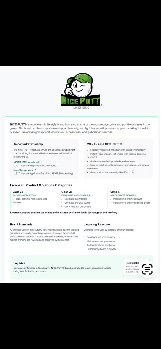 NicePuttLLC's tweet photo. License Nice Putt for your product lines. More information and contact form can be found at https://t.co/Wsvu4Dab1D https://t.co/k6LWGQzXSZ