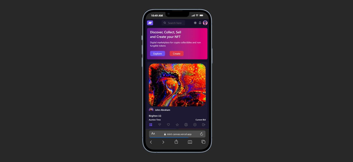 PythoSalaf's tweet photo. Designed and architected an NFT marketplace UI.

Wallet-ready. API-ready. Auction flow structured.
Built with React + Tailwind.
Currently integrating smart contracts.
Open to Web3 opportunities.

#Web3 #NFT #Crypto #Blockchain #Startup #Web3Startup https://t.co/9aIQTscSvC