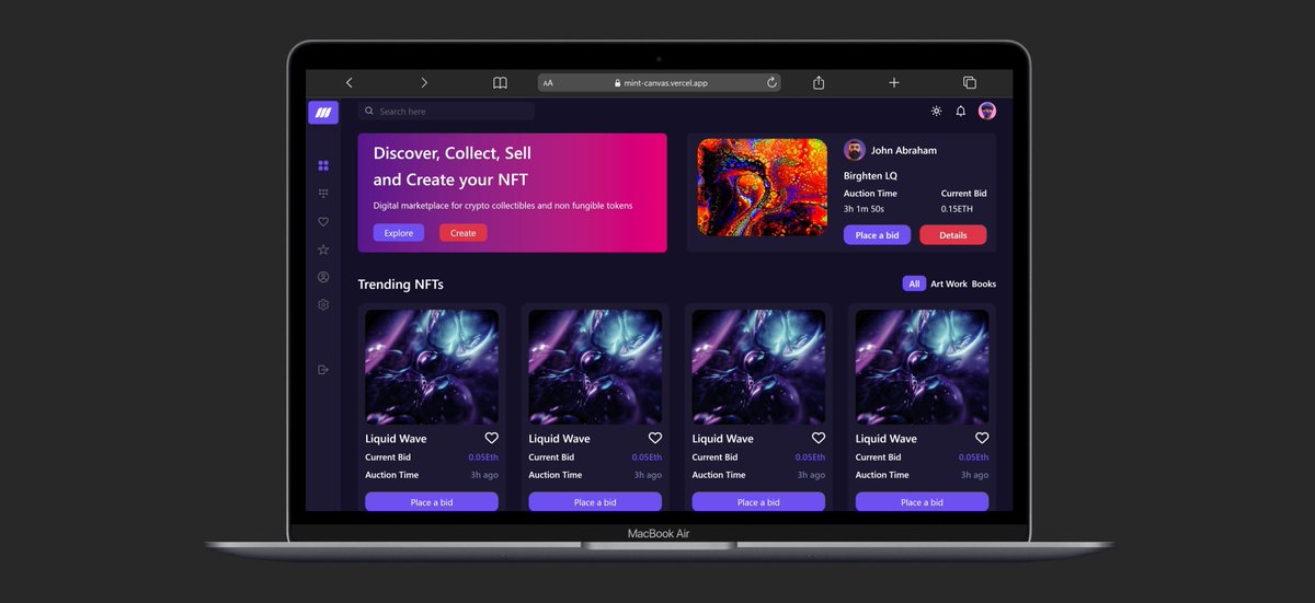 PythoSalaf's tweet photo. Designed and architected an NFT marketplace UI.

Wallet-ready. API-ready. Auction flow structured.
Built with React + Tailwind.
Currently integrating smart contracts.
Open to Web3 opportunities.

#Web3 #NFT #Crypto #Blockchain #Startup #Web3Startup https://t.co/9aIQTscSvC