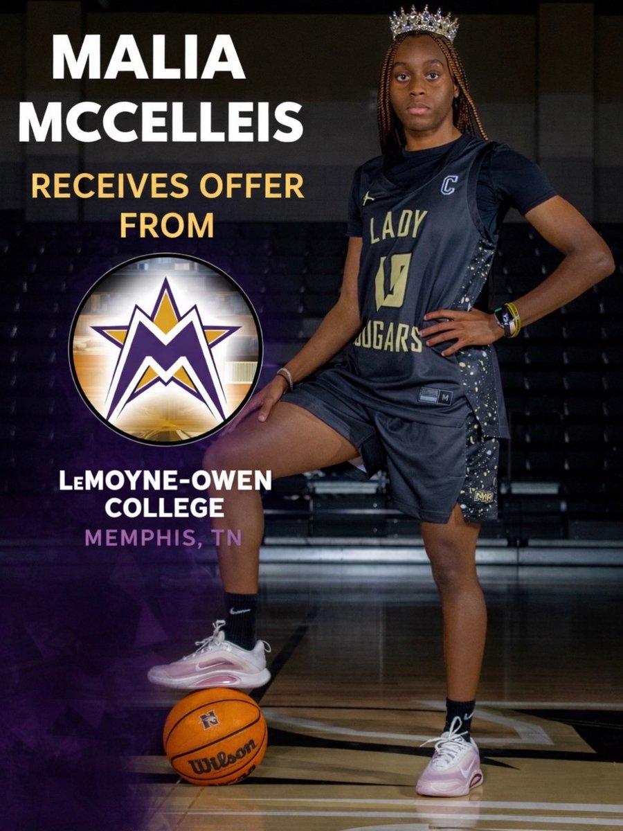 MaliaMccelleis's tweet photo. I’m beyond grateful and excited to announce that I have received an offer from LeMoyne-Owen College in Memphis, TN! 💜💛

Thank you to Coach Kimberly Anderson for believing in me and seeing my potential both on and off the court. 

#Grateful #LOC #TrustTheProcess @TameikaRBrown https://t.co/lVDGyBEhOZ