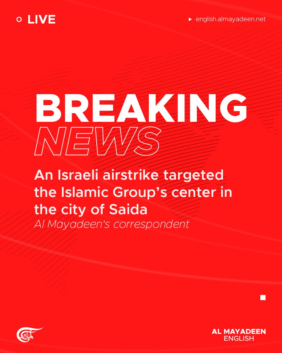 MayadeenEnglish's tweet image. Al Mayadeen's correspondent reported that an Israeli airstrike targeted the Islamic Group’s center in #Saida, South Lebanon. 

Israeli officials are framing the latest escalation as a reaction to the Resistance’s retaliation on March 1. However, the developments follow 15 months