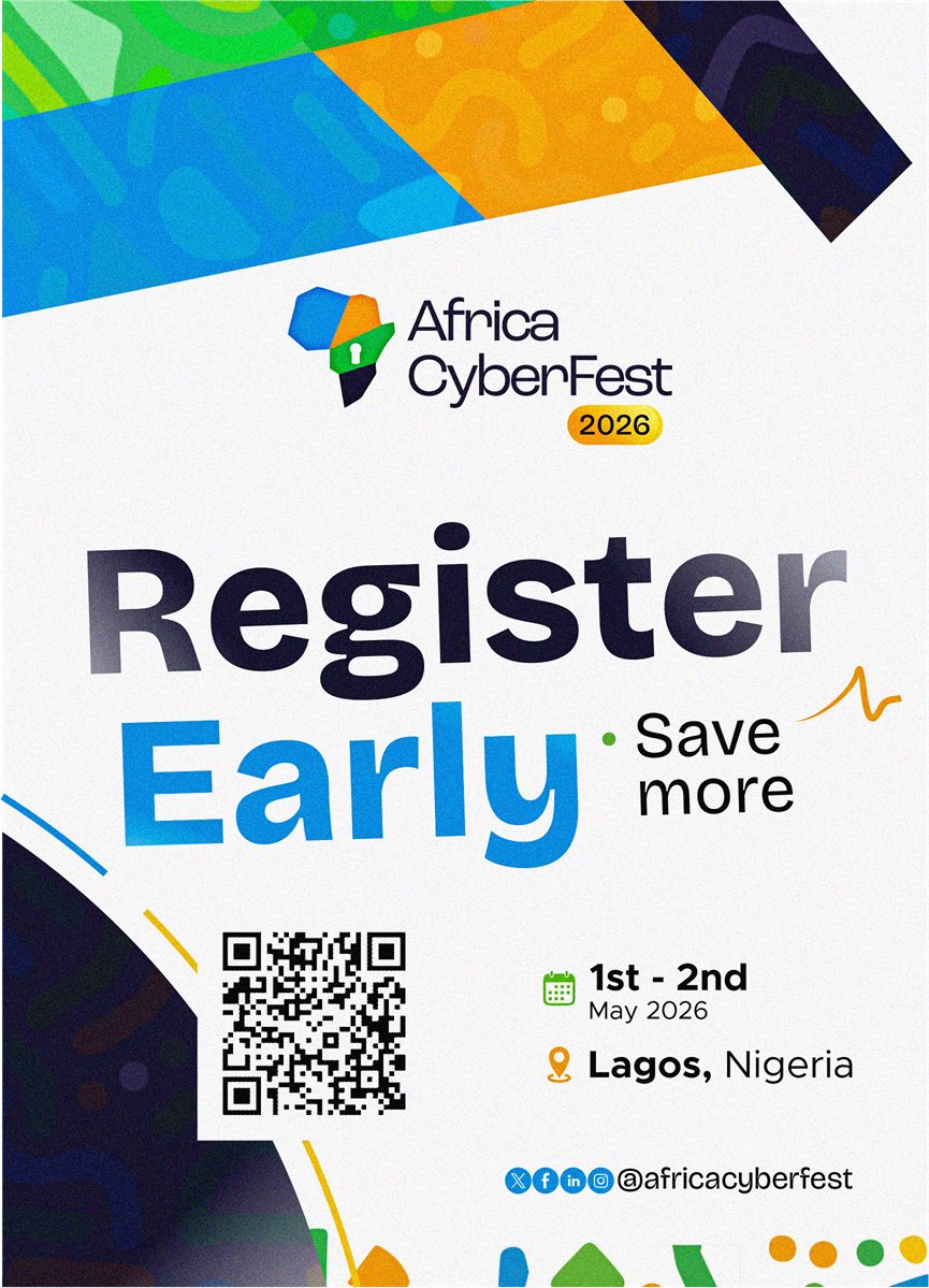 We know last weekend was payday! 😉
Have you grabbed your ticket yet?

You know what they say about the early bird... they get the worm. 🪱 We are offering a special 20% discount for our early birds!

Hurry and secure your seat at Africa CyberFest 2026 before the next price jump.