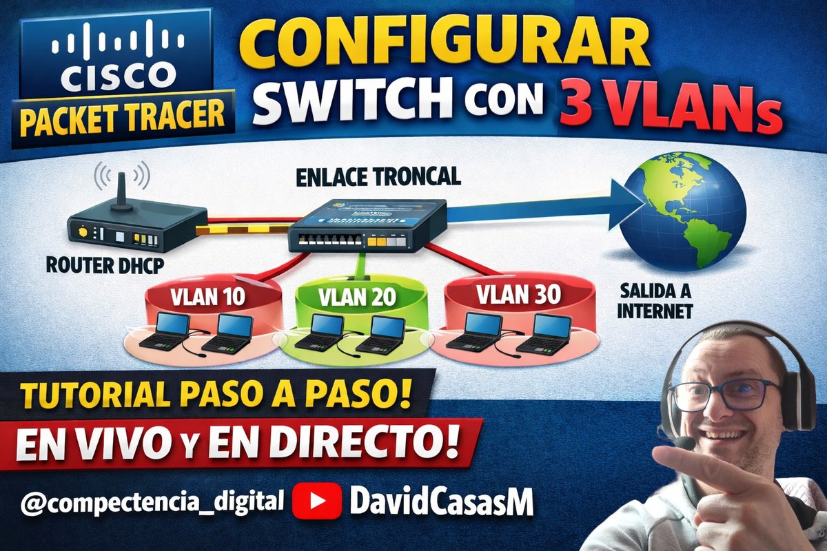 youtube.com/live/U2OpAQcRC… El directo de hoy ha salido estupendamente interesante. Contenido práctico. ¿Sabes cómo funcionan las redes y las VLANs? RESUELVE TUS DUDAS CON ESTE TUTORIAL EN DIRECTO #redes <a href="/CiscoCommunity/">Cisco Community</a> #ccna