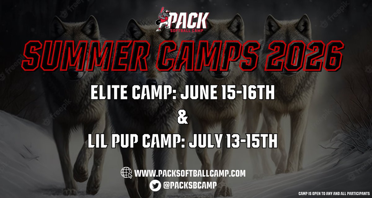 packsbcamp's tweet photo. The moment you’ve all been waiting for… SUMMER CAMP DROP!!! Elite camp and Lil Pup Camp are now available on our website. 

*Pitching and Catching will open at a later date* https://t.co/3IU1QpBVfh