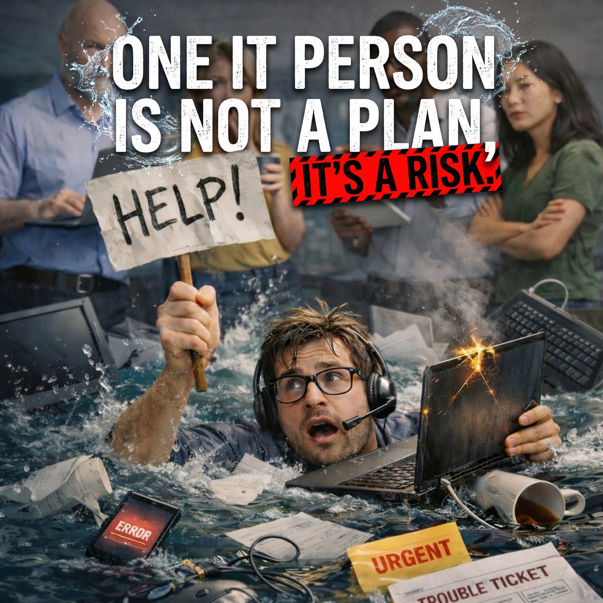 Think3Tech_'s tweet photo. When critical systems, security, and continuity depend on a single person, the organization is just one absence, or one complex challenge, away from serious disruption. 

Click the link below to learn more about our co-managed IT approach:
https://t.co/l8Y2vy4taJ https://t.co/ZdCM5CltD5