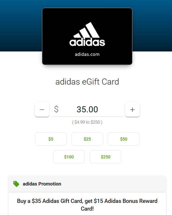 EsseDeals's tweet photo. Buy a $35 Adidas eGift Card &amp; get a FREE $15 Adidas Bonus Reward Card
https://t.co/KNe3IoTf1x #Ad 
~ Promo: ADIDASG326 https://t.co/7KuOnoFt3F