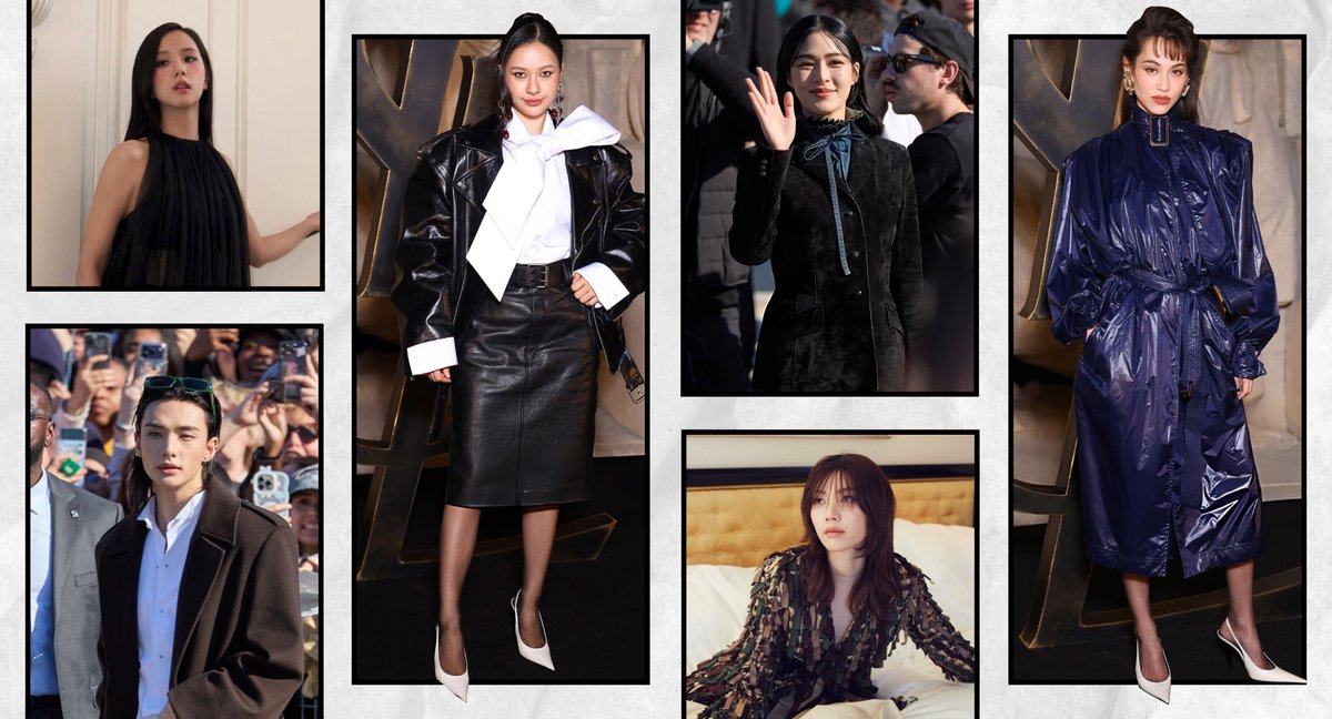 nomannersmag's tweet photo. Day 2 of Paris Fashion Week wrapped up on a high note. Check out some of the best style moments from the front rows, from Hyunjin, Jisoo, Lingling Kwong and Orm Kornnaphat at Dior to Milk Pansa at Saint Laurent.

🔗 https://t.co/yDarN2UugJ https://t.co/mrEo1WNQpk